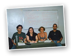 Marcus Aurélio, Albina Ayala, Valéria Mendonça e Gustavo Gindre - 1ª Assembléia da Unirr  em 1º de março de 1996 - Hotel Rondônia, Catete, RJ